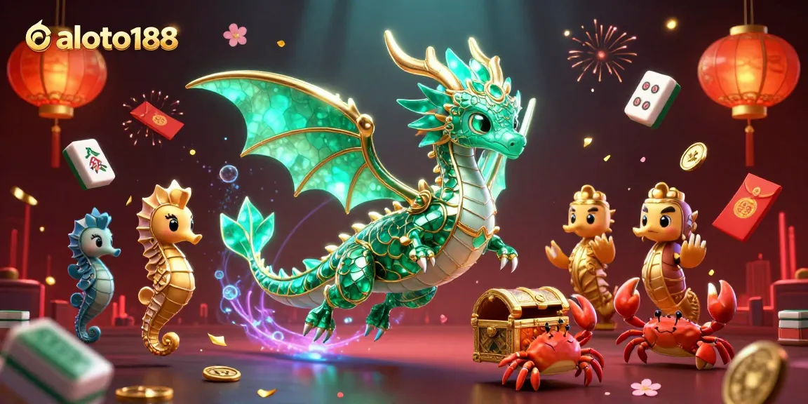 Experience winning strategies with aloto188 in a vibrant online casino scene featuring treasures and game elements.