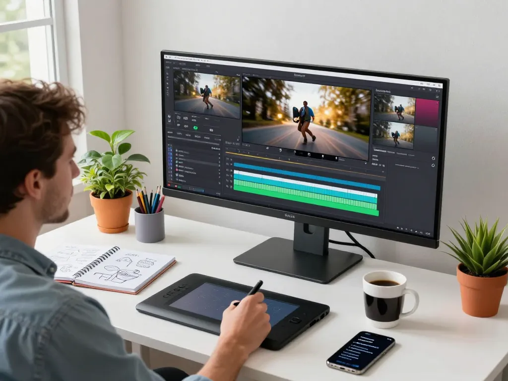 Creating dynamic videos with Seedance 2.0 in a modern workspace.