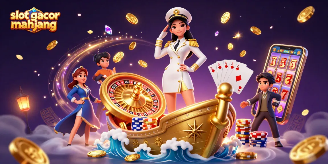 Win big with slot gacor mahjong as coins and gems cascade in this vibrant 3D casino scene.