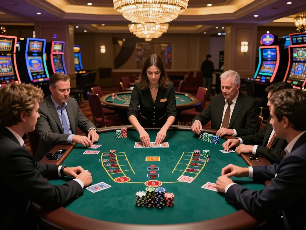 Players enjoying blackjack at Hi88 Casino, capturing the excitement of high-stakes gambling