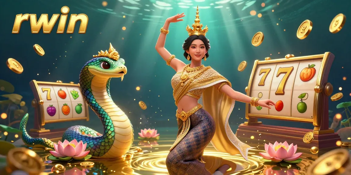 Experience the thrills of rwin with captivating slot symbols and stunning 3D visuals in an immersive casino scene.