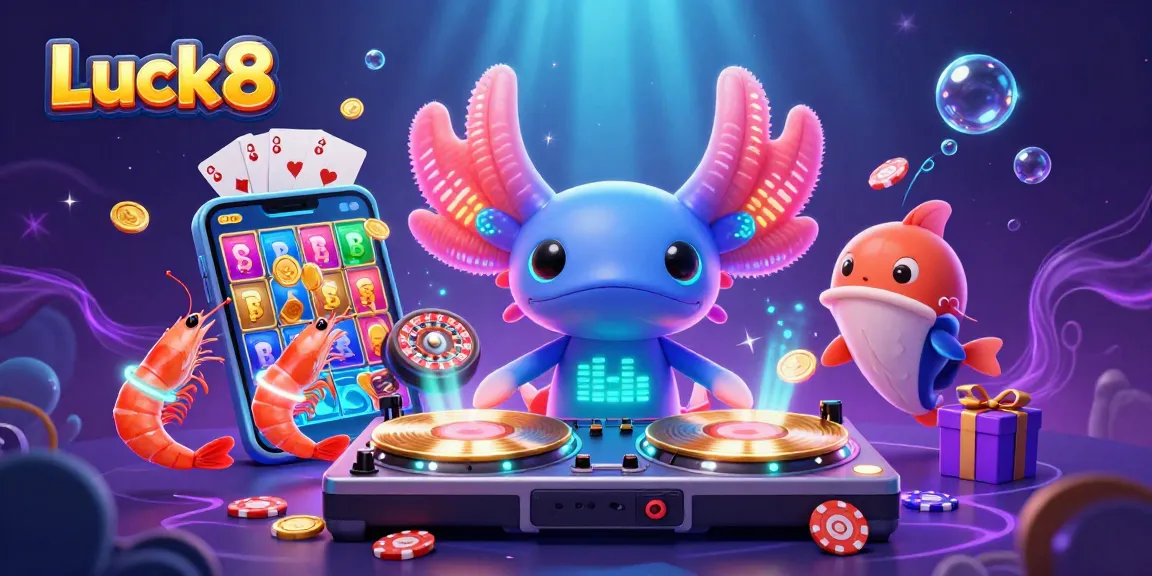 Experience Luck8 with vibrant 3D casino action featuring playful underwater characters and game elements.
