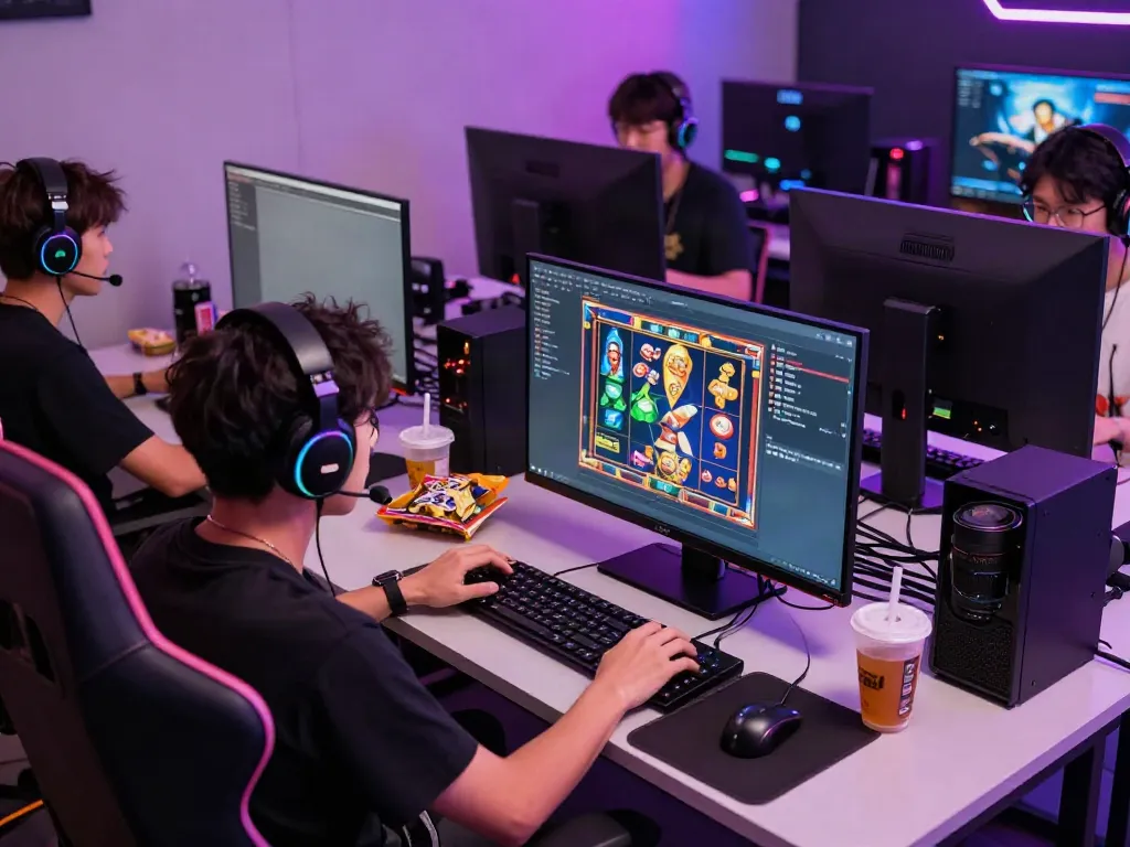 Player engaged in akunjp online gaming scene with vibrant visuals.