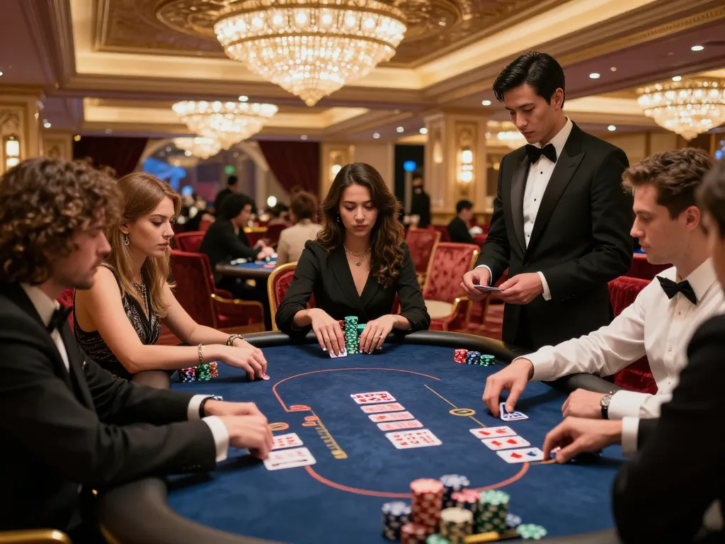 Engaging in high-stakes poker gameplay at VIP gaming area represents luckyindex.
