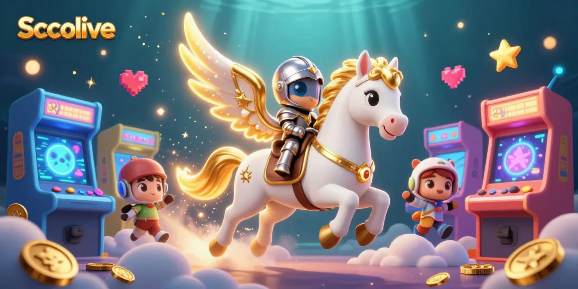 Socolive sports live streaming platform showcases vibrant 3D illustration featuring a celestial horse and gaming elements.