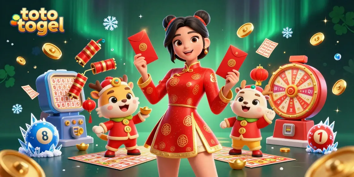 Terlibat dengan toto togel melalui ilustrasi 3D yang meriah yang menunjukkan kegembiraan lotere.