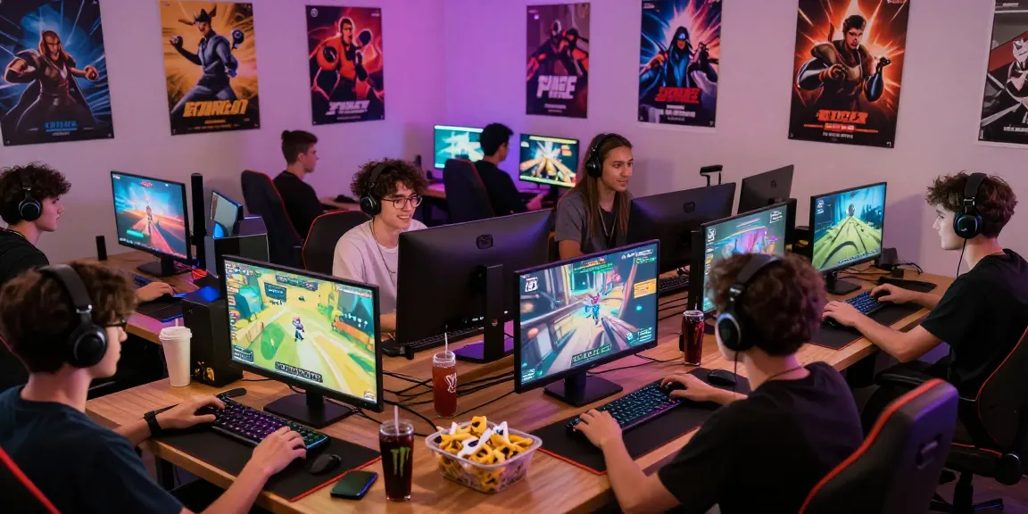 Players enjoying vibrant cika4d platform games in a lively gaming setting, showcasing community interaction and excitement.