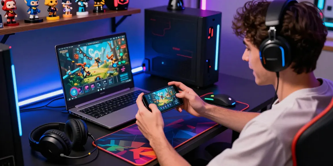Excited user logging into Raja Game on smartphone with vibrant gaming setup.