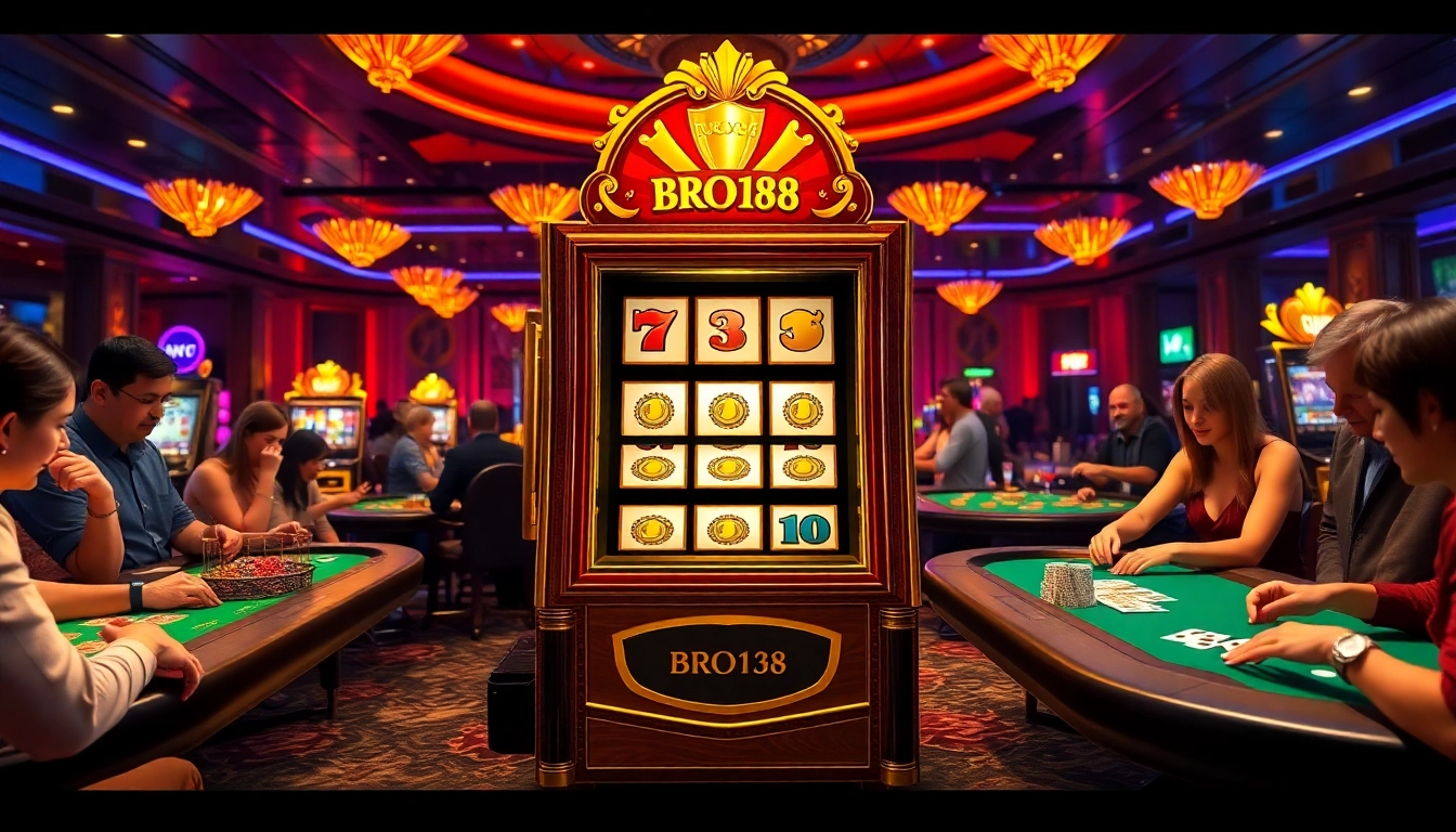 Experience the thrill of winning on bro138 slot machines in a vibrant casino atmosphere.
