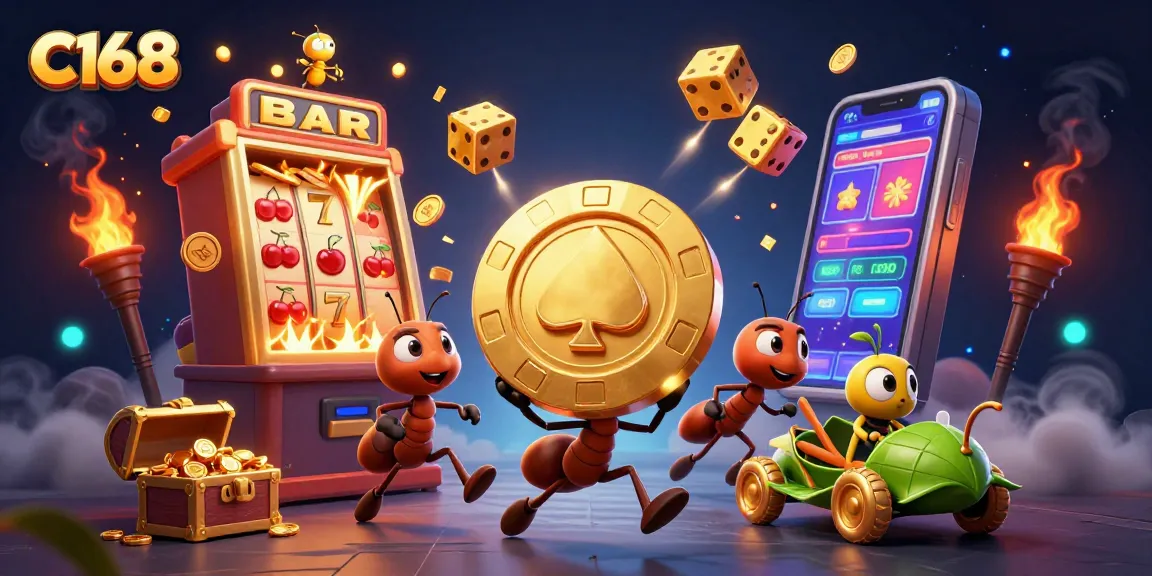 Join the excitement with C168 as ants plan a heist in a dazzling 3D casino world!