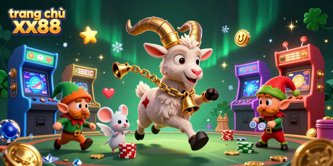 Experience the thrilling atmosphere with trang chủ xx88 as festive characters play in a vibrant casino setting.