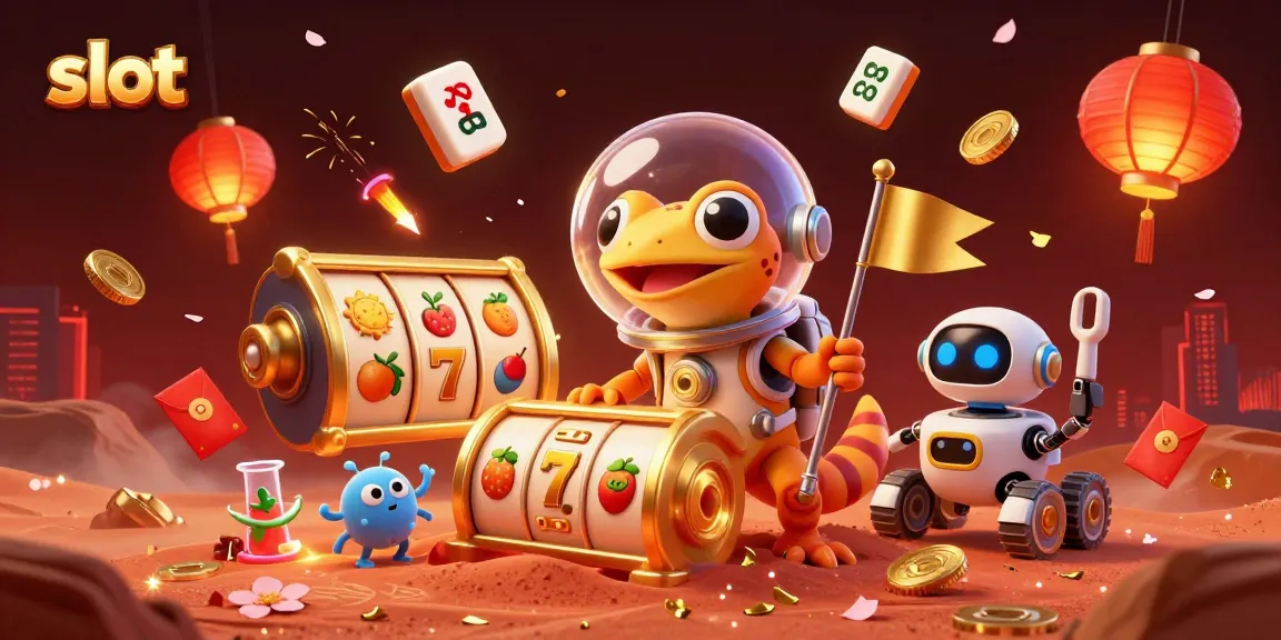 Menghadirkan slot kasino dengan gecko Mars dan elemen bersinar, memikat pemain dengan jackpot.