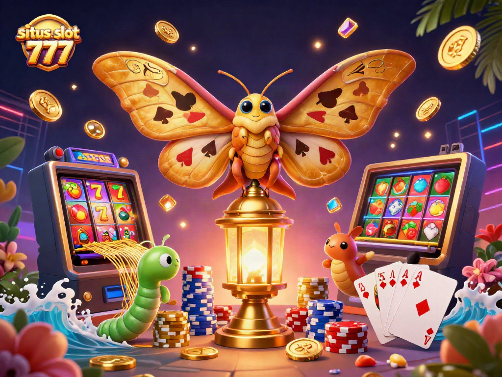 Experience the thrill of situs slot 777 with vibrant slots and lively casino elements in this dynamic illustration.