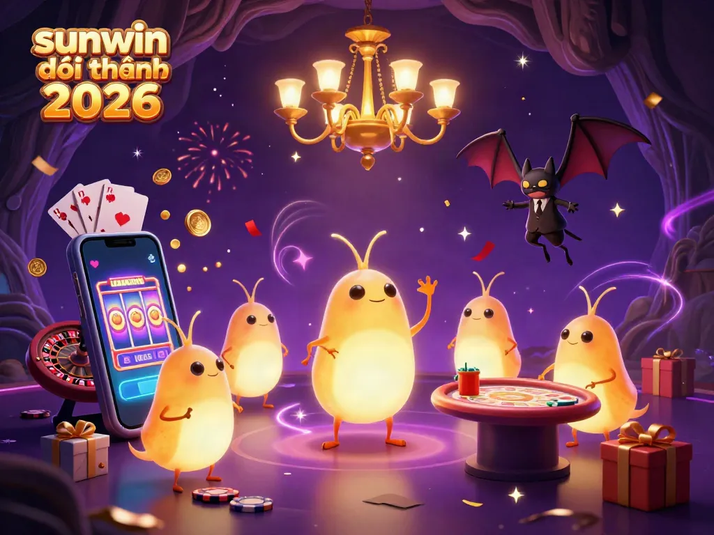 Experience thrilling gameplay at sunwin đổi thưởng 2026 with vibrant glowworms lighting a dynamic casino scene.