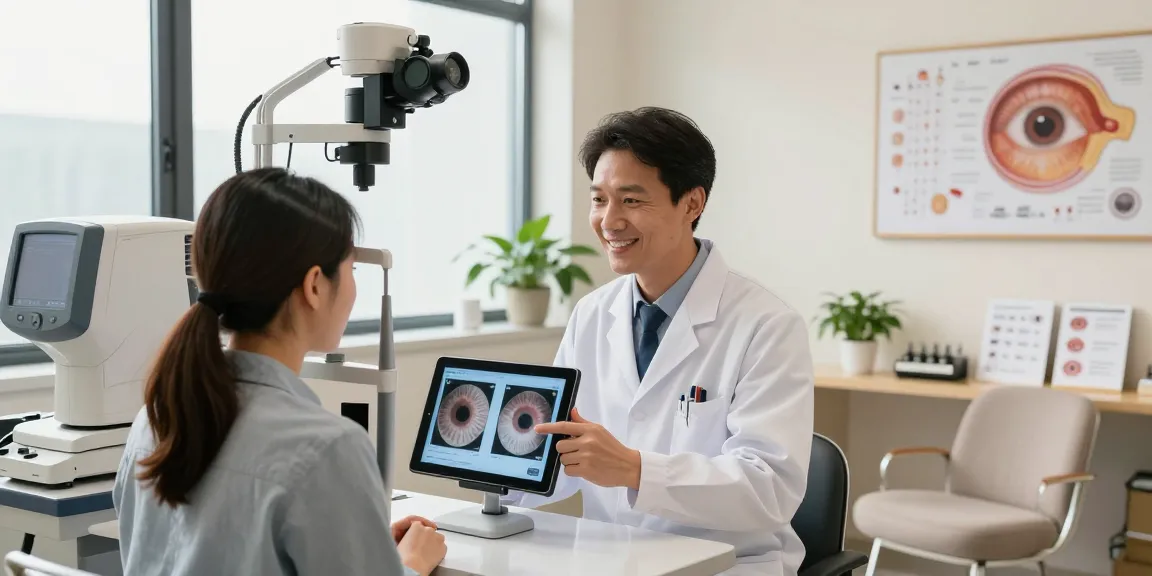 Expert consultation on ct lasik eye surgery in a modern eye clinic.