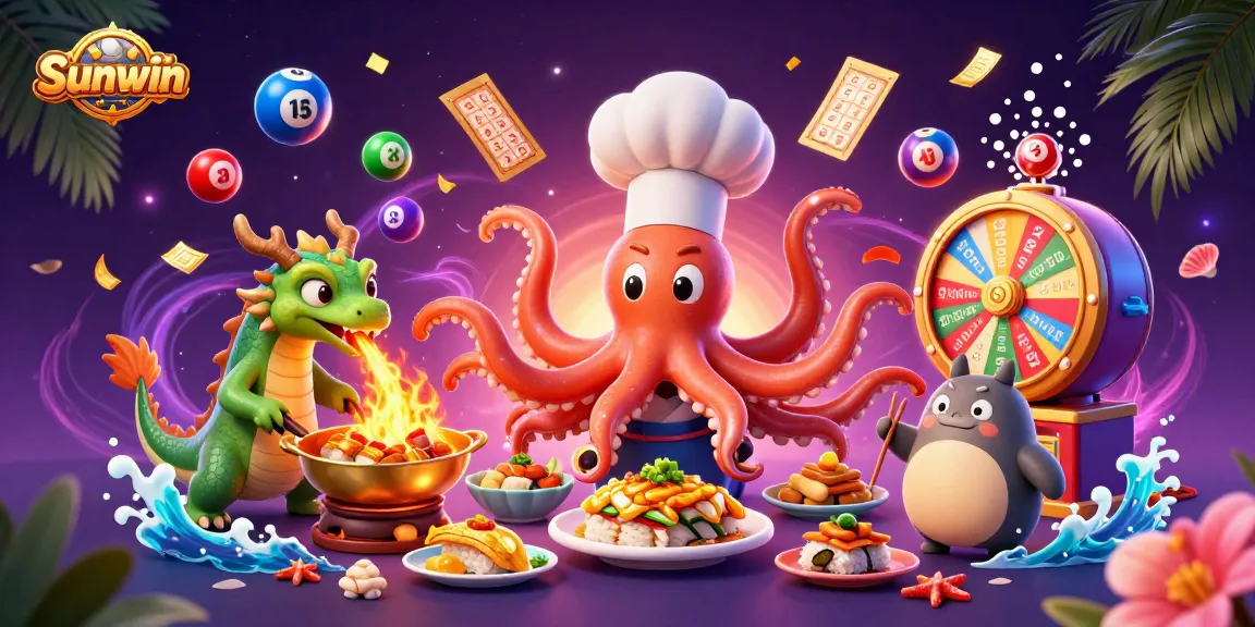 Engage in thrilling gaming with Sunwin featuring a vibrant, interactive 3D casino scene.