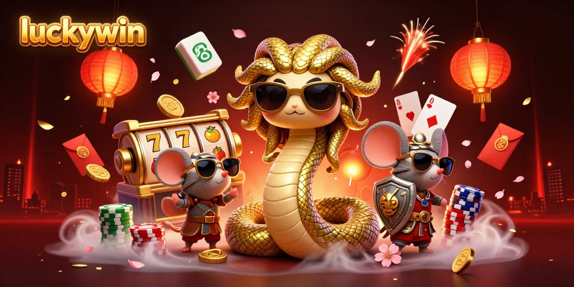 Win big at luckywin with thrilling 3D casino games featuring Medusa, a warrior mouse, and vibrant slot elements.