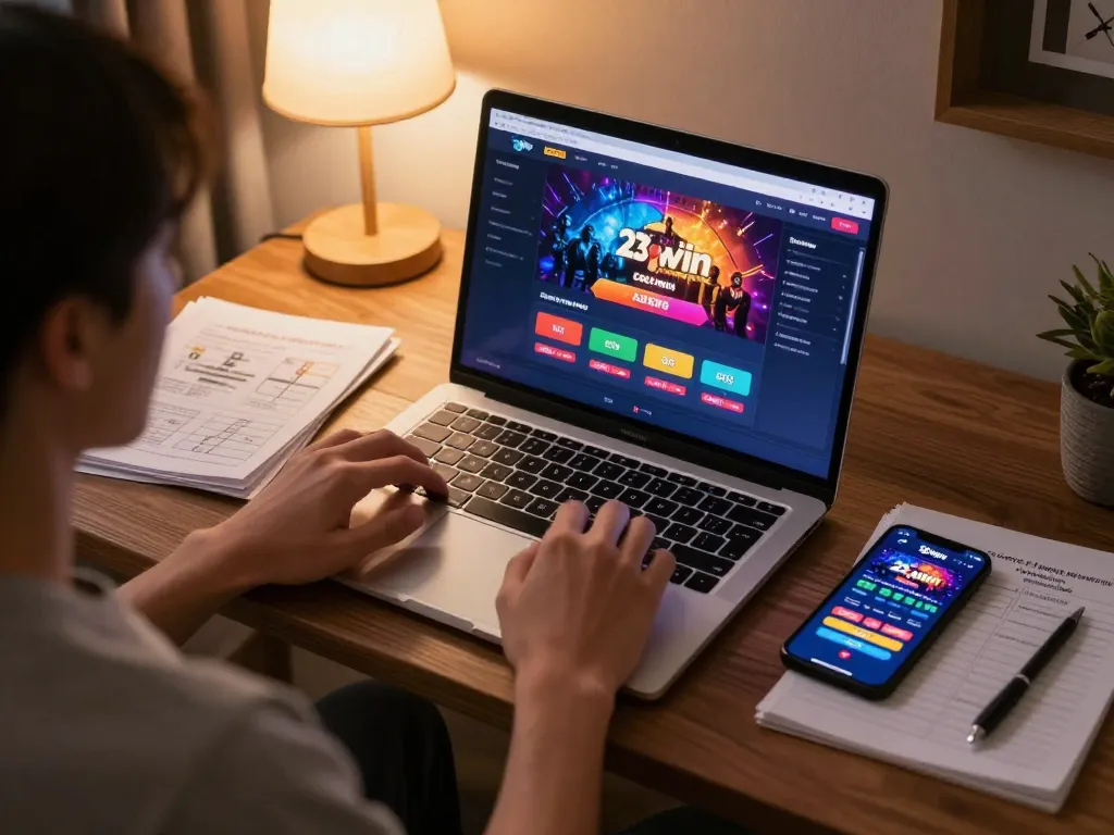 Experience the excitement of 23win online gaming with a cozy home setup