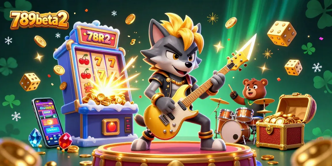 Experience thrilling excitement at 789beta2 with a rock star wolf and drummer bear amidst a jackpot explosion.