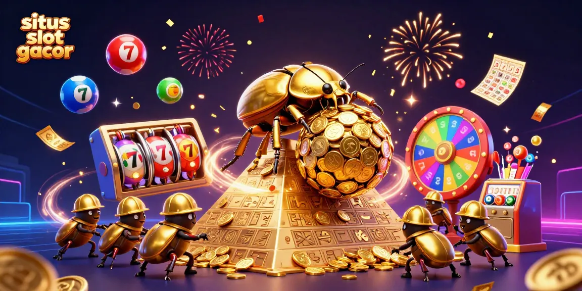 Engage in the exciting world of situs slot gacor with golden coins, vibrant elements, and dynamic characters.