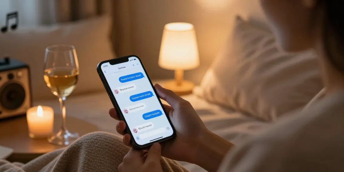 Engaging sexting ai conversation in a cozy bedroom setting, showcasing playful digital interactions.
