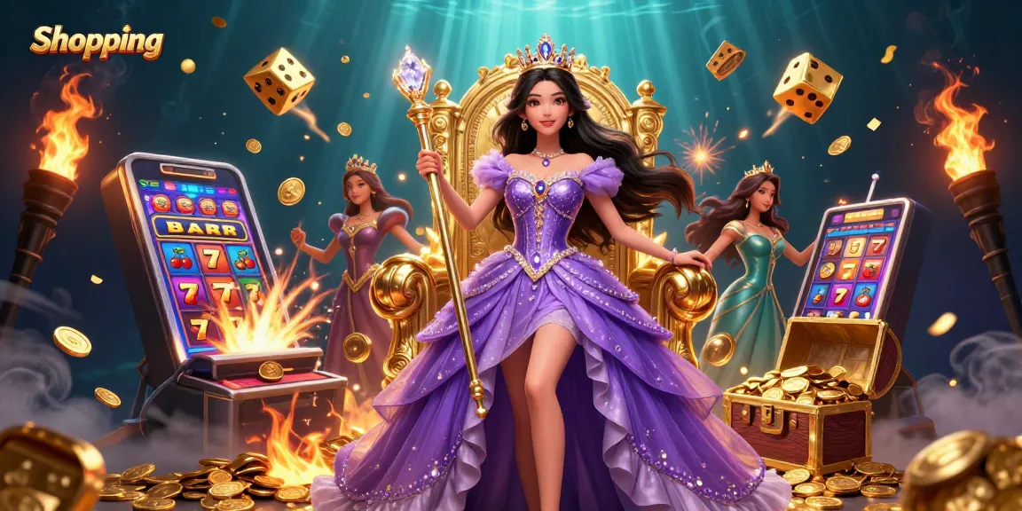 Experience thrilling Shopping with vibrant casino games featuring a royal character and jackpot elements.