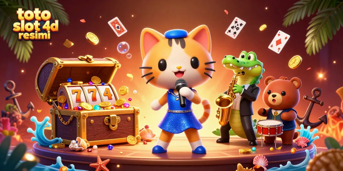 Experience thrilling gameplay with toto slot 4d resmi featuring vibrant cat and friends in a rich casino scene.