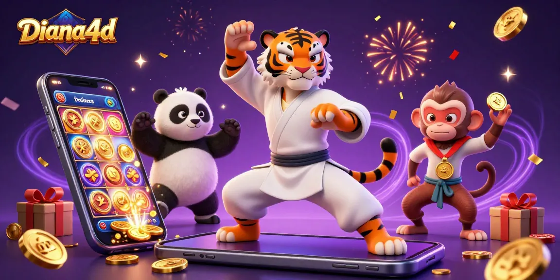 Diana4d showcases engaging characters and dynamic slot game elements in a vibrant online casino context.