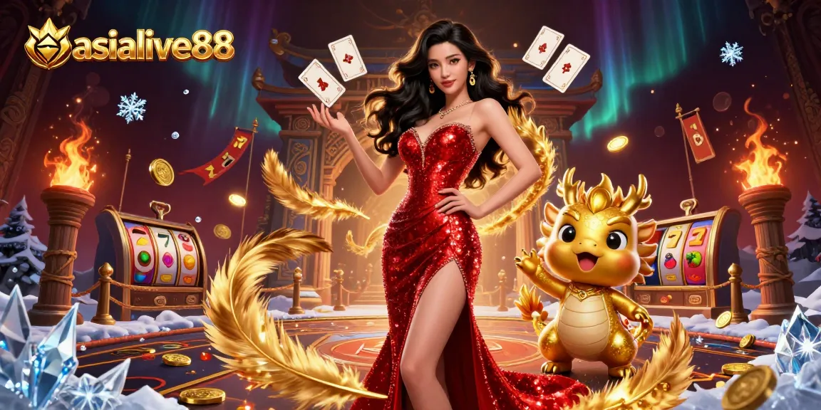 Engage with asialive88 through vibrant casino-themed illustration highlighting slots and gameplay.