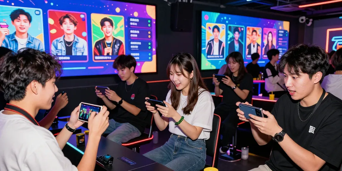 Group enjoying the smash or pass game with AI-generated images and vibrant atmosphere.