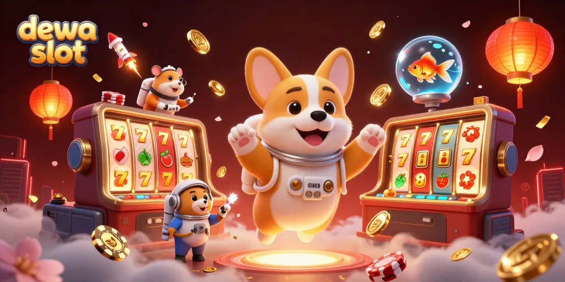 Experience thrilling gameplay with dewa slot in a vibrant, zero-gravity casino scene filled with excitement.