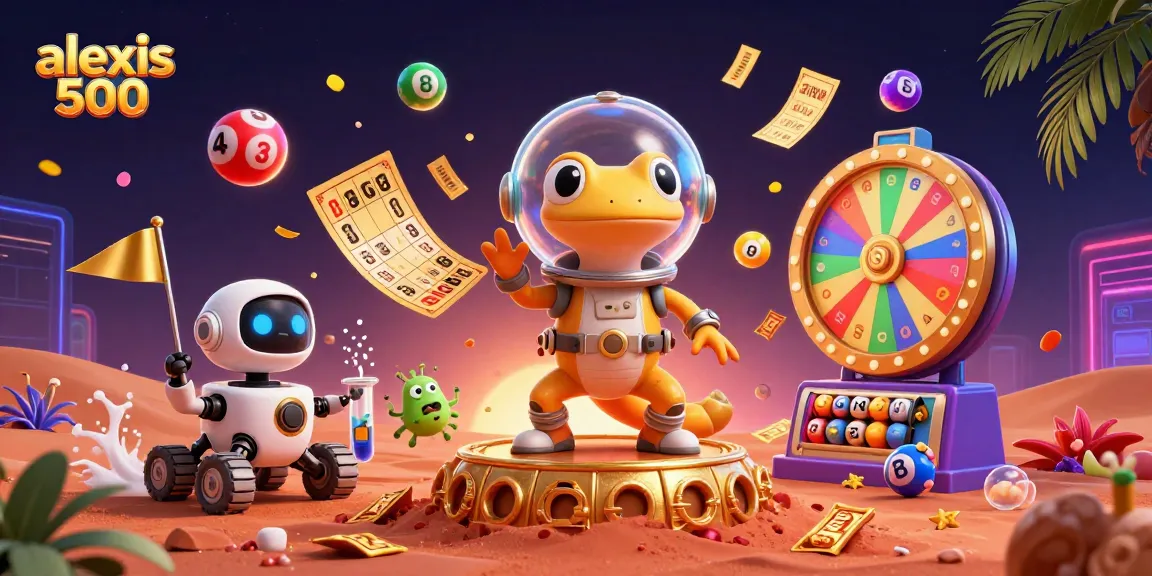 Spin to win at alexis 500 with a cosmic casino adventure featuring Martian characters.