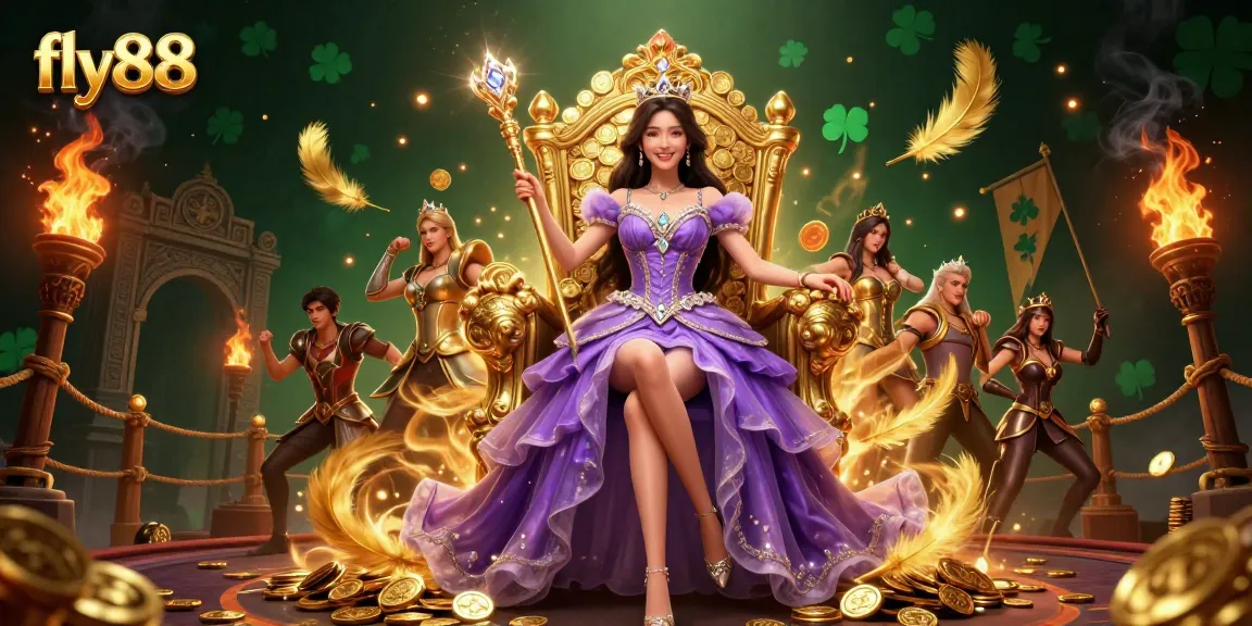Engage with fly88's thrilling casino experience featuring beautiful Asian characters and dynamic gambling elements.