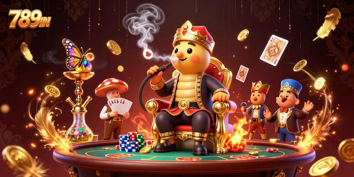 Join the excitement at 789WIN with a vibrant poker-themed 3D digital illustration showcasing a lively casino atmosphere.