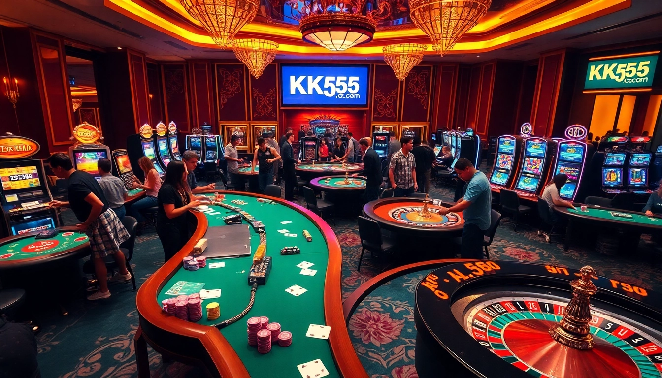 Experience the excitement of gaming at KK55.com with vibrant tables and enthusiastic players.