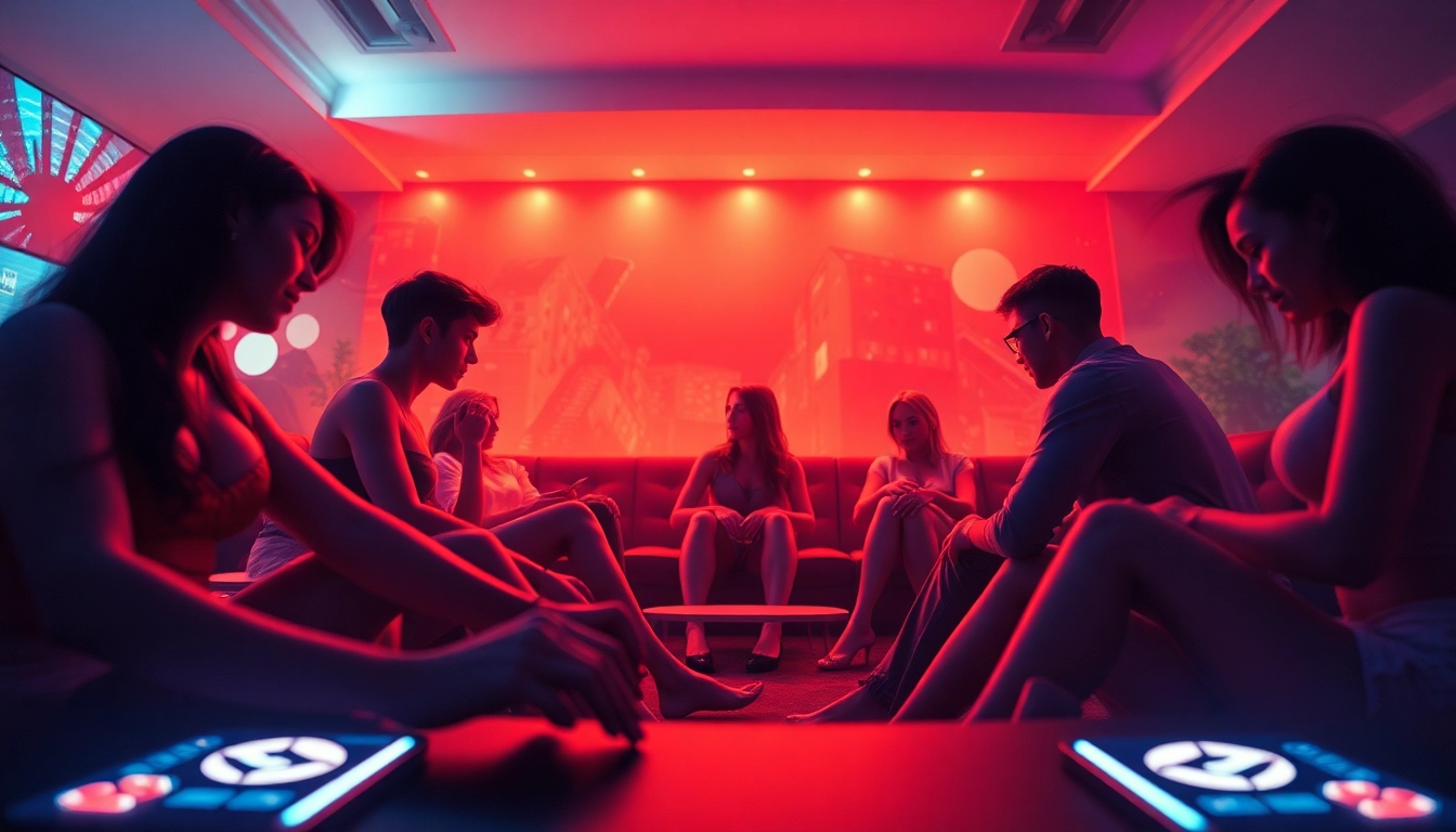 Engaging online sex games interface with vibrant characters and a playful atmosphere.